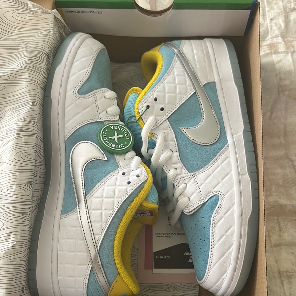 Nike Blue and Yellow Sneakers Retro Style